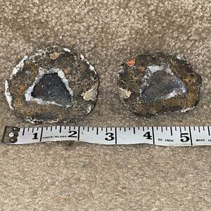 2 Pieces of a GEODE Raw and Unpolished White Quartz